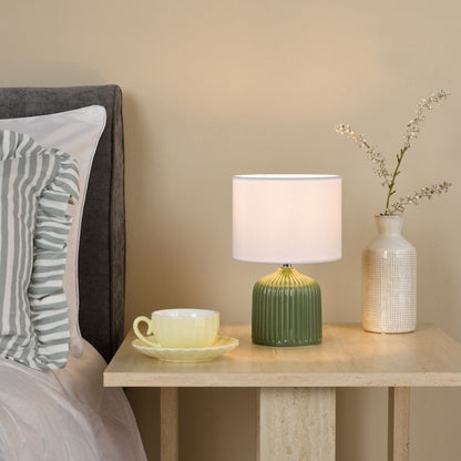 Gigi Twin Pack Ceramic Green Table Lamps