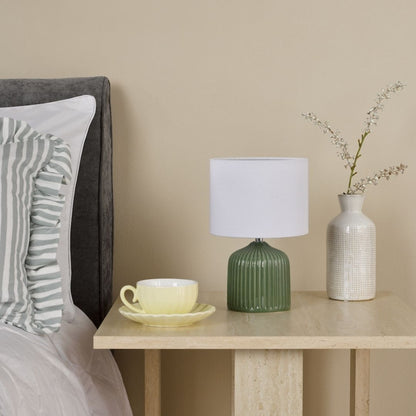 Gigi Twin Pack Ceramic Green Table Lamps