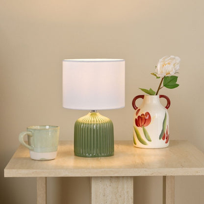 Gigi Twin Pack Ceramic Green Table Lamps