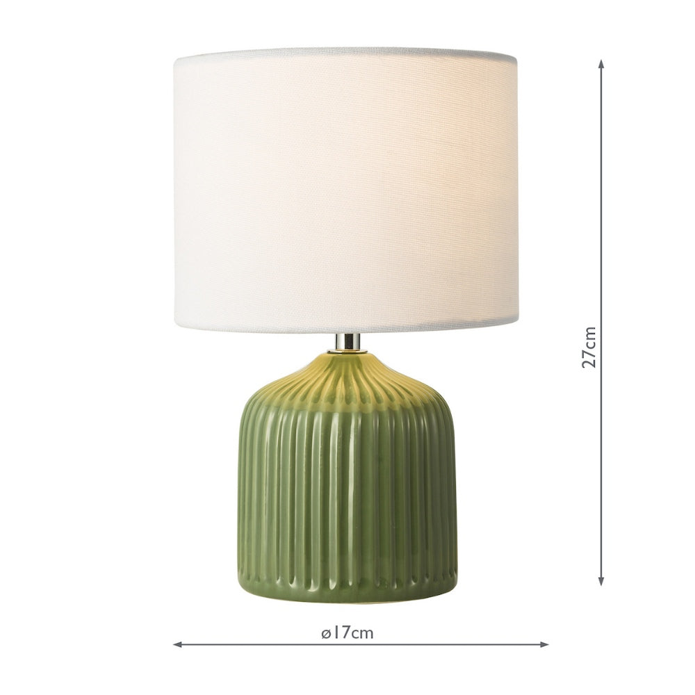 Gigi Twin Pack Ceramic Green Table Lamps