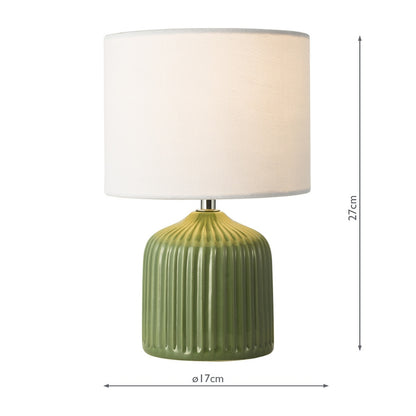 Gigi Twin Pack Ceramic Green Table Lamps