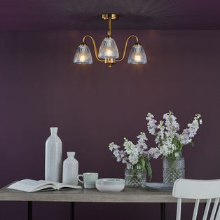 Glynis 3-Light Antique Bronze Semi-Flush Ceiling Light