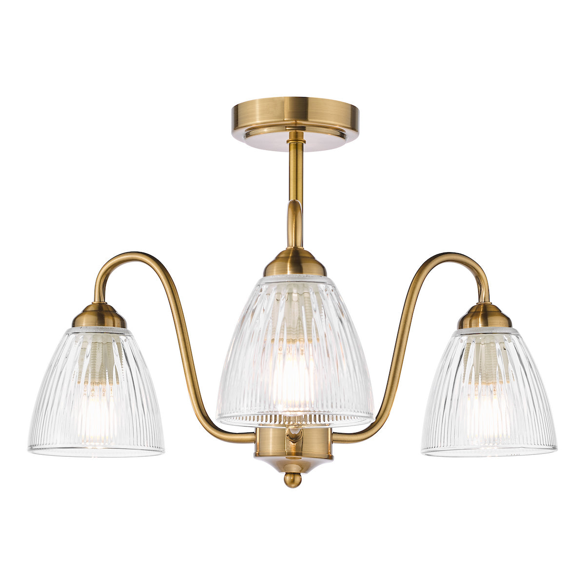 Glynis 3-Light Antique Bronze Semi-Flush Ceiling Light