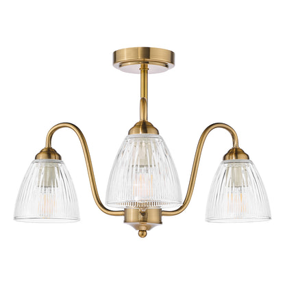 Glynis 3-Light Antique Bronze Semi-Flush Ceiling Light
