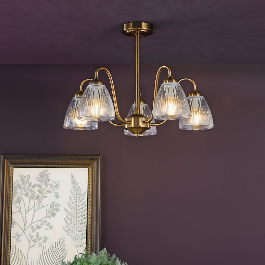 Glynis 5-Light Antique Bronze Semi-Flush Ceiling Light