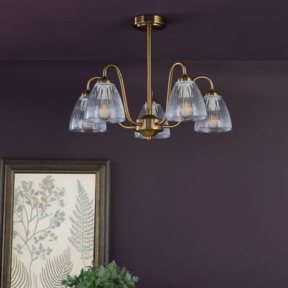 Glynis 5-Light Antique Bronze Semi-Flush Ceiling Light