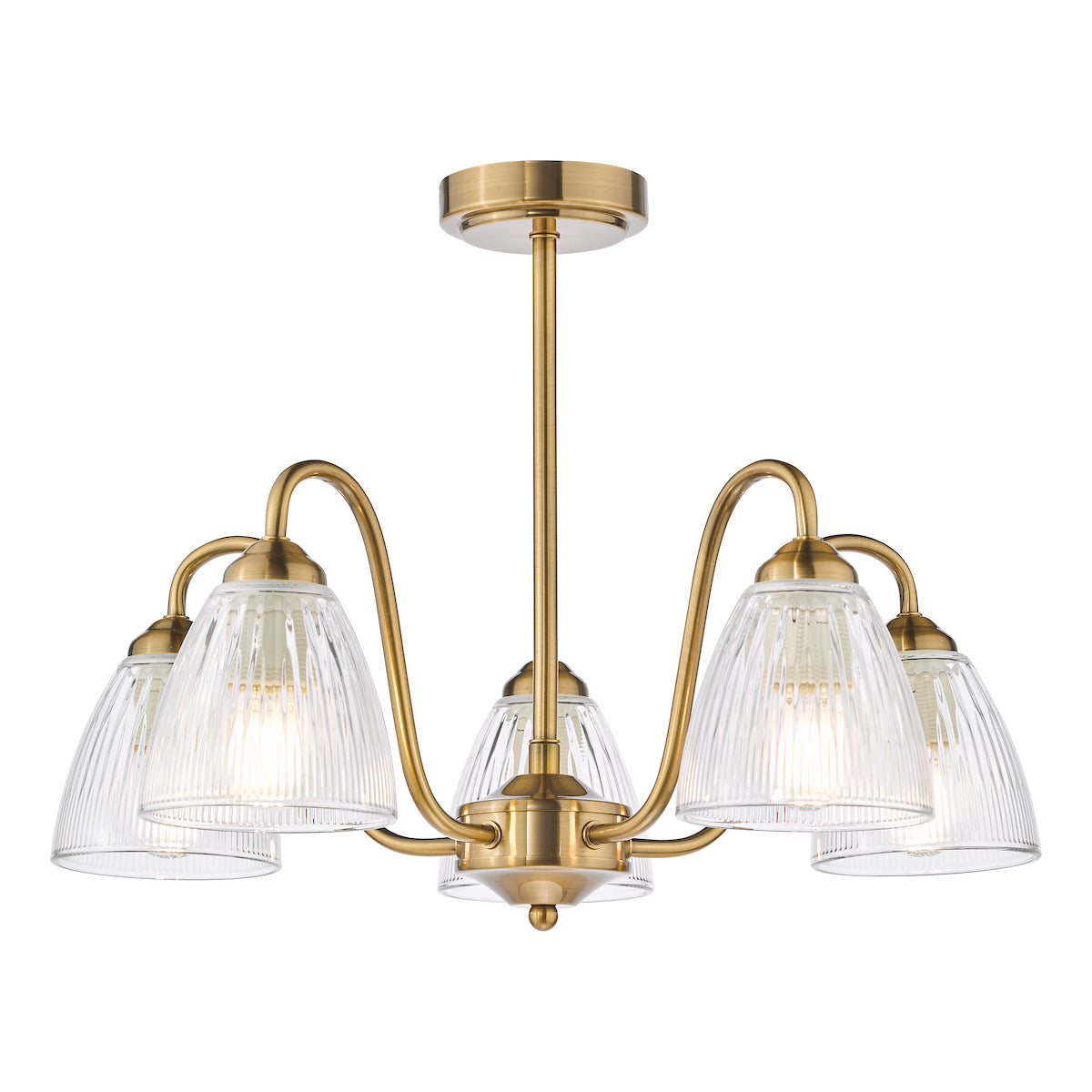 Glynis 5-Light Antique Bronze Semi-Flush Ceiling Light