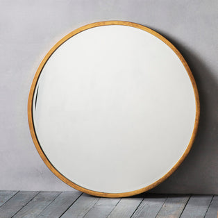 Higgins Round Antique Gold Mirror