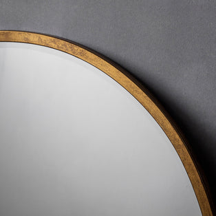 Higgins Round Antique Gold Mirror