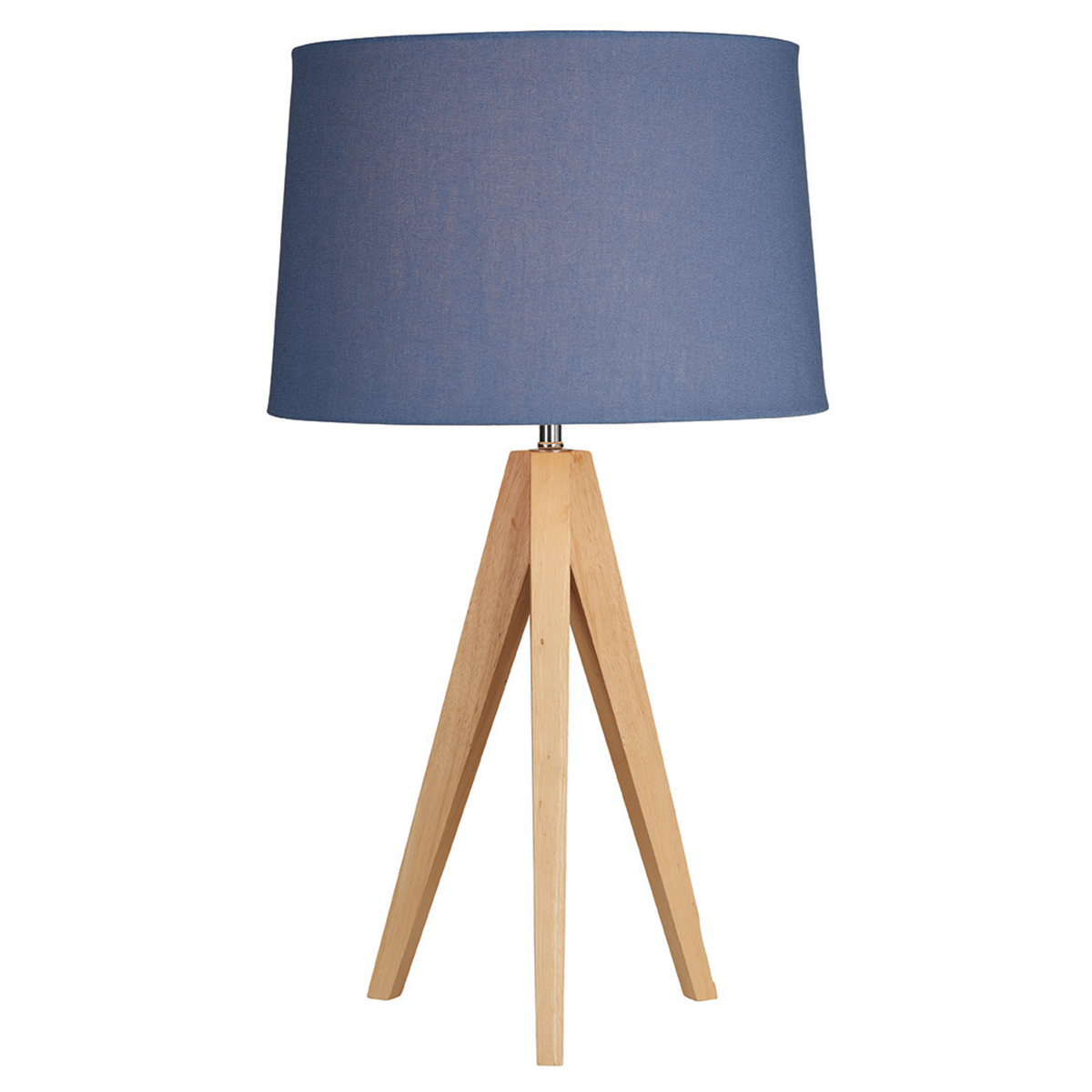 Wooden Denim Blue Tripod Table Lamp