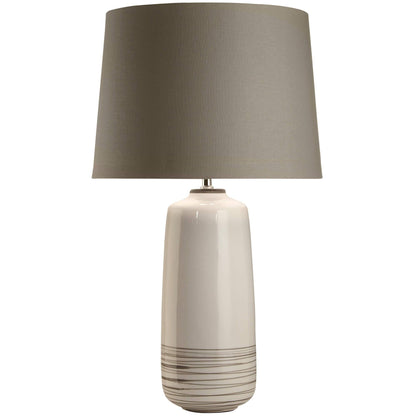 Moby White and Grey 70cm Table Lamp