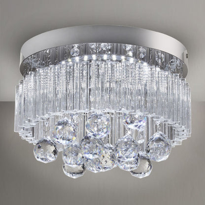 Oscar Crystal LED Semi Flush Ceiling Light