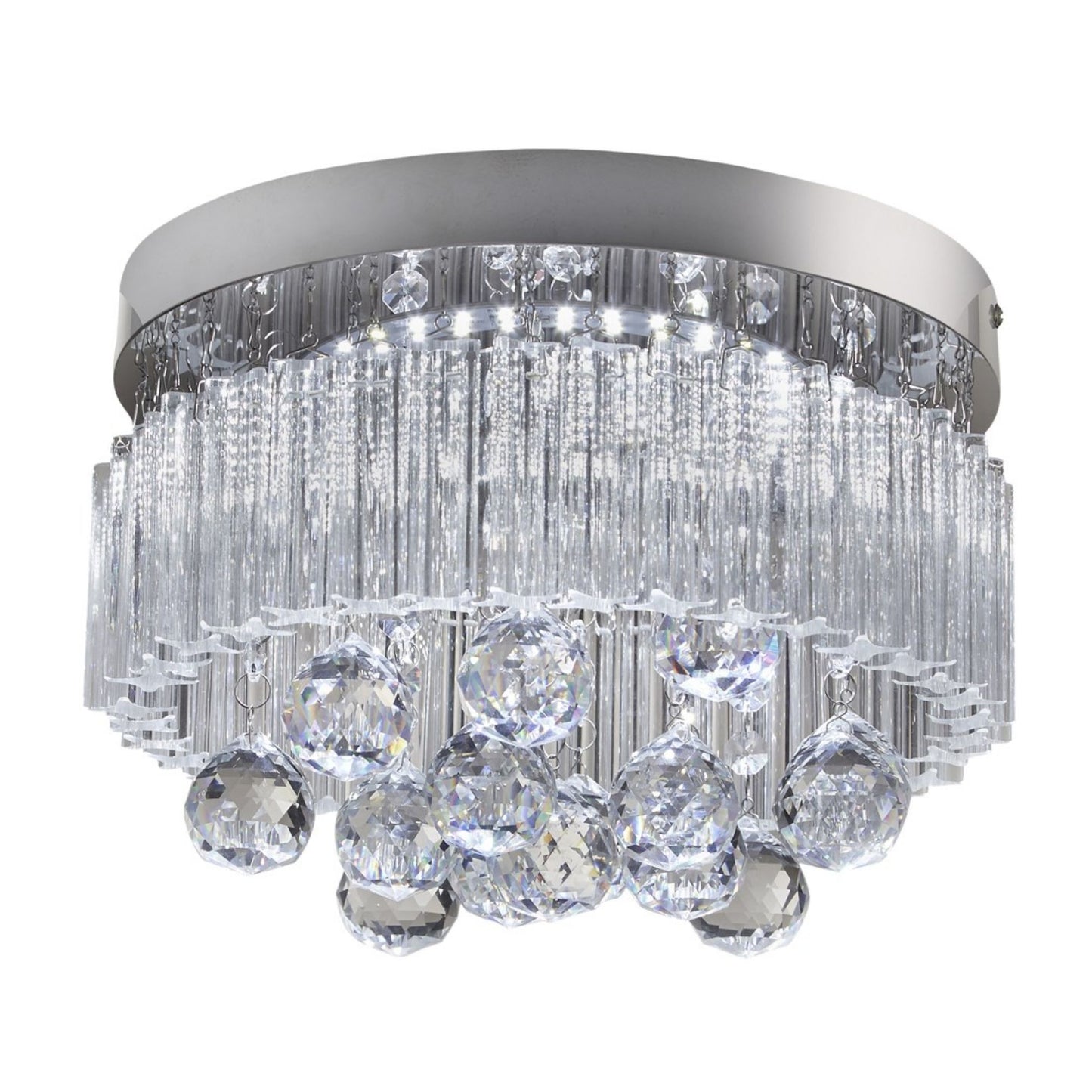 Oscar Crystal LED Semi Flush Ceiling Light