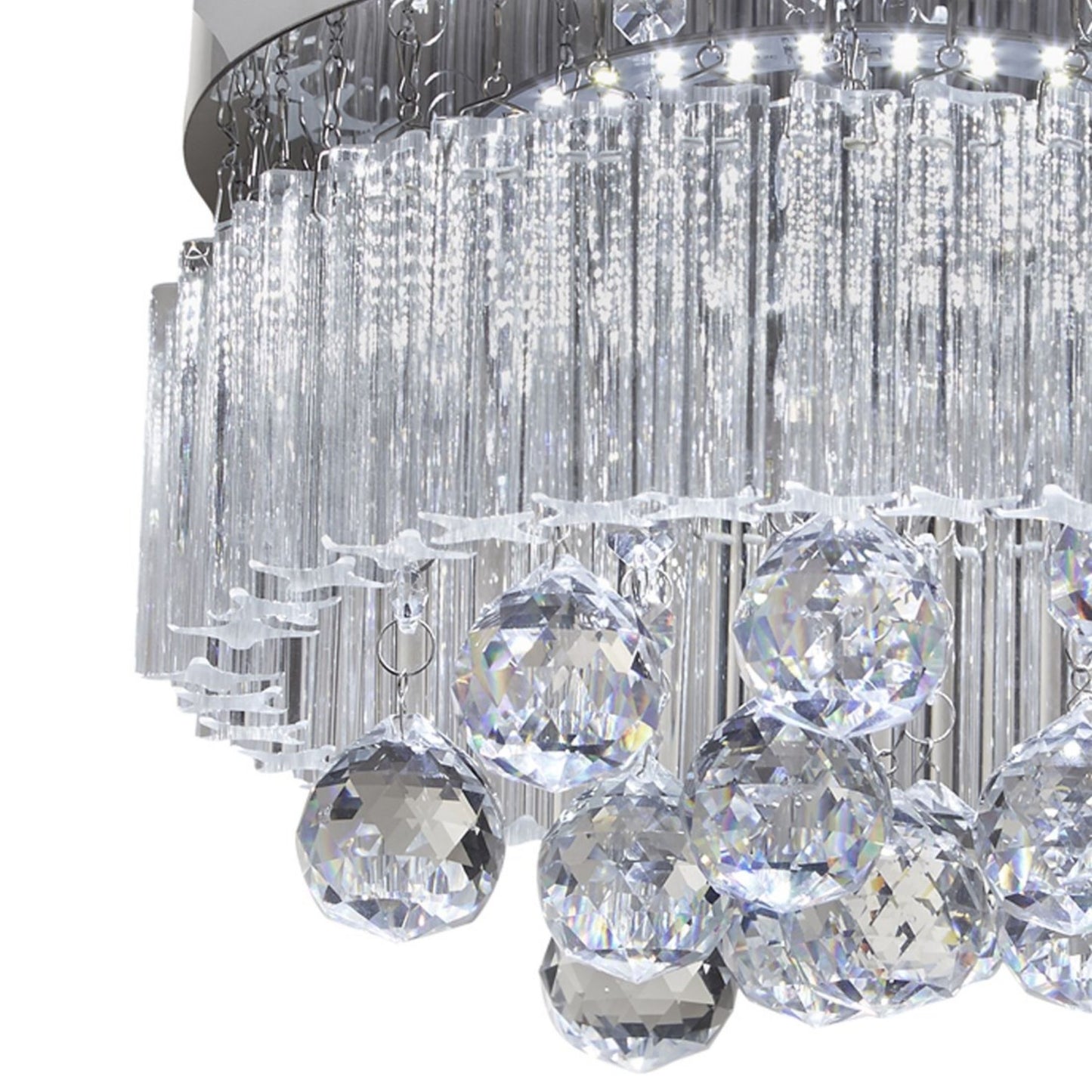 Oscar Crystal LED Semi Flush Ceiling Light