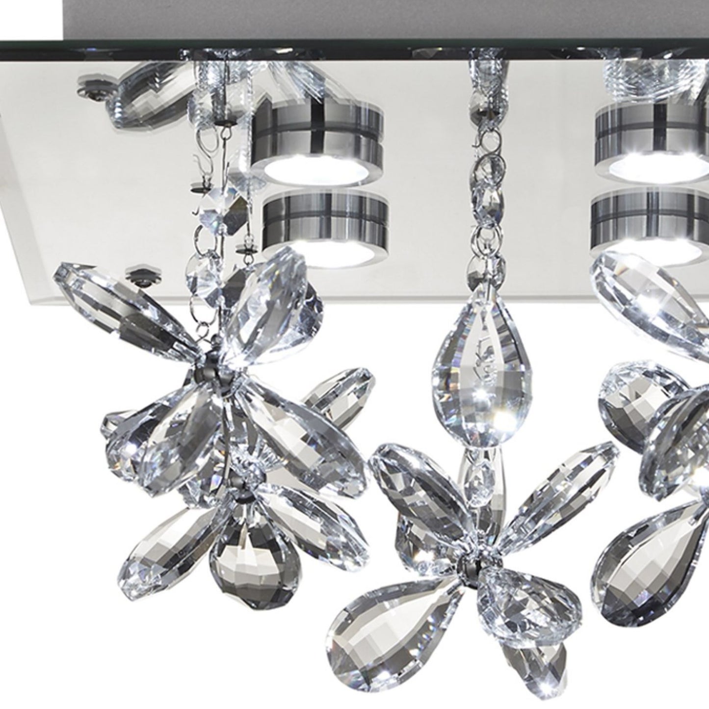 Verity Floral Crystal LED Flush Ceiling Light