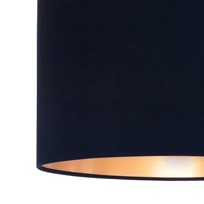 Velvie Copper & Navy Velvet Table Lamp