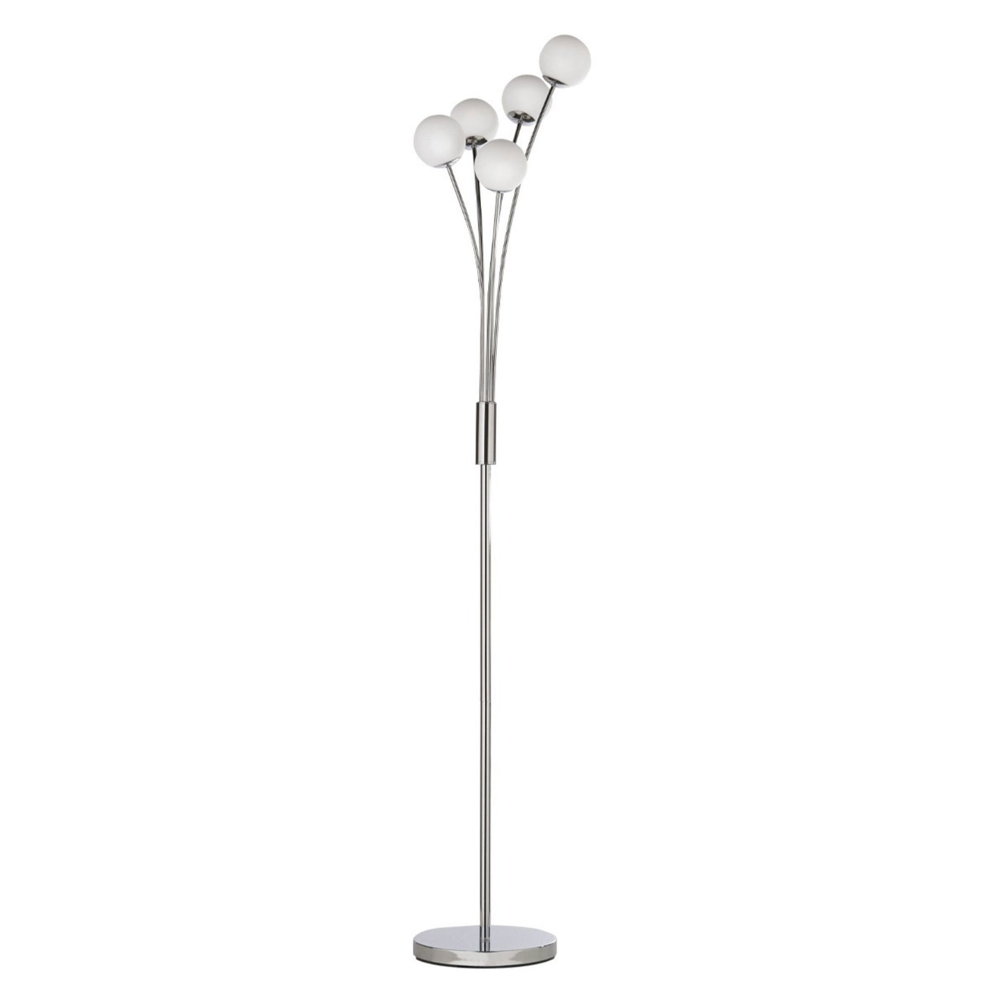 Jackson 5 Light Silver & Frosted Glass Floor Lamp