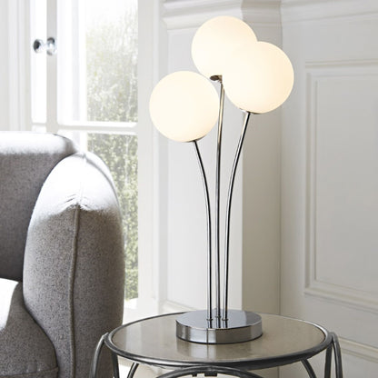 Jackson 3 Light Silver & Frosted Glass Table Lamp