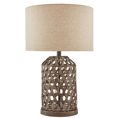 Beaton Rattan Table Lamp with Natural Cylinder Shade