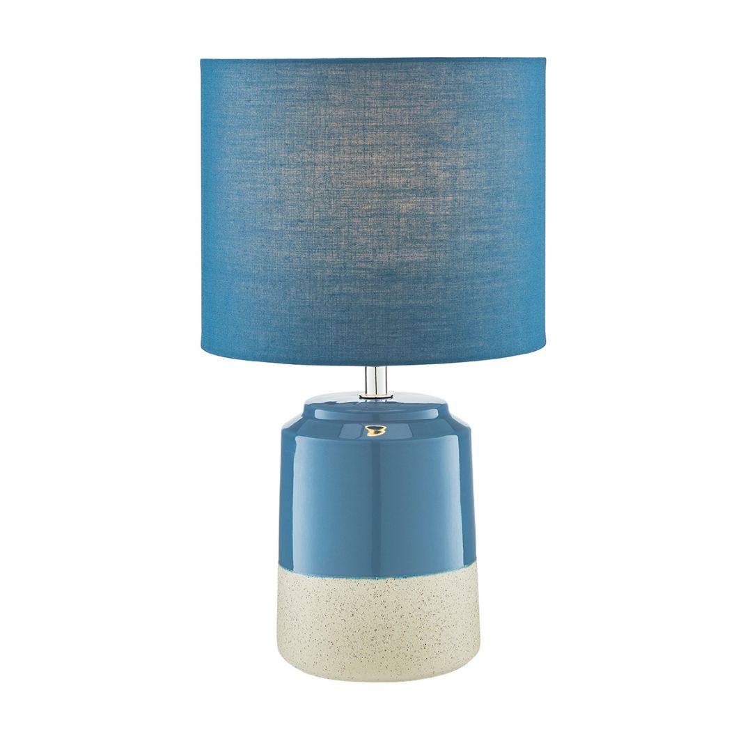 Pop Ceramic Denim Table Lamp with Cylindrical Shade