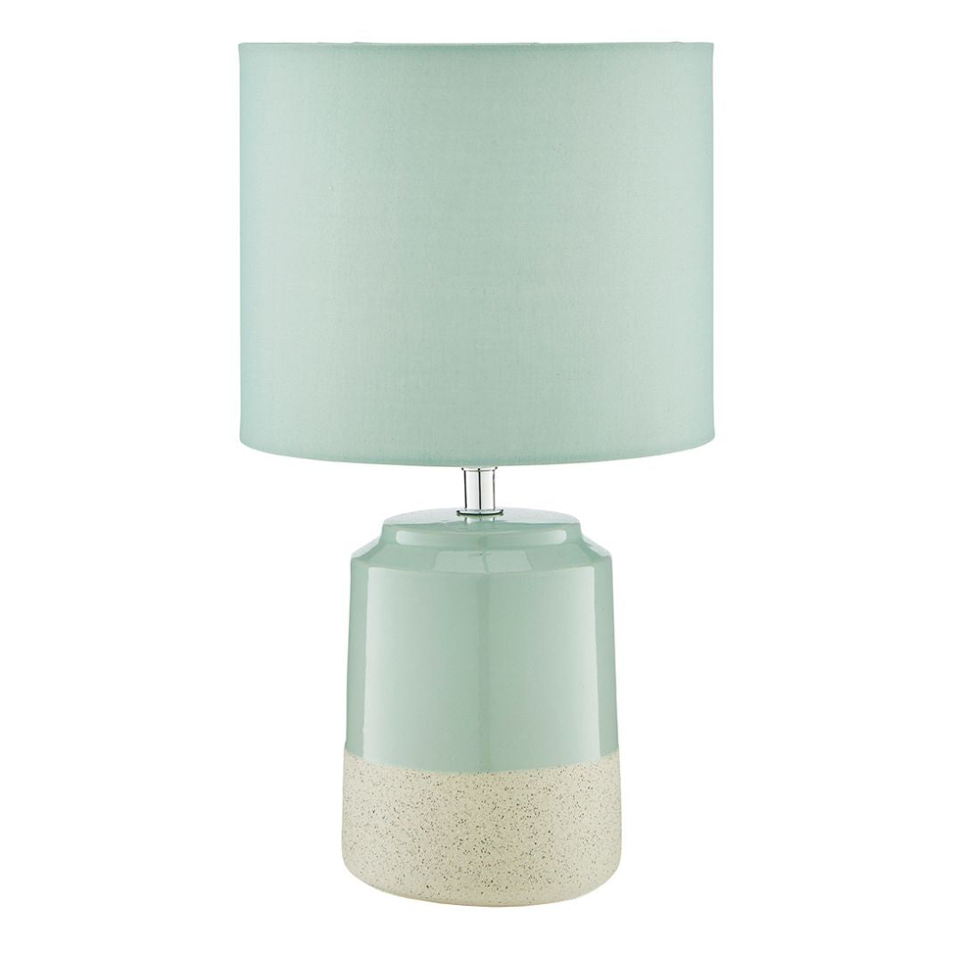 Pop Ceramic Soft Green Table Lamp with Cylindrical Shade