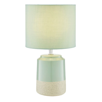 Pop Ceramic Soft Green Table Lamp with Cylindrical Shade