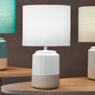 Pop Ceramic White Table Lamp with Cylindrical Shade