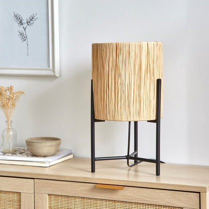 Raff Black & Natural Table Lamp