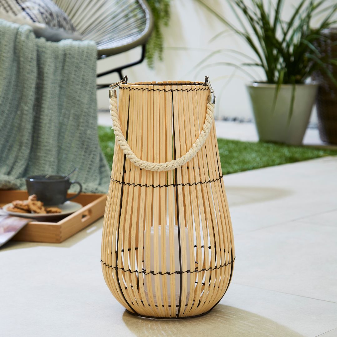 Azore Bamboo LED Lantern