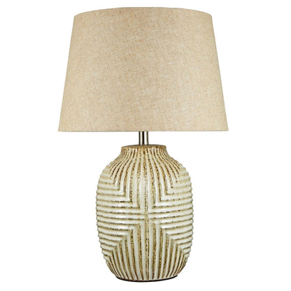 Harmony Champagne Patterned Ceramic Table Lamp