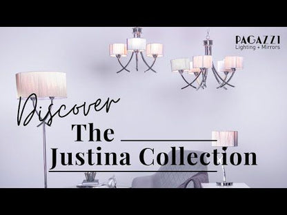 Justina Polished Chrome Wall Light with Silver String Shade