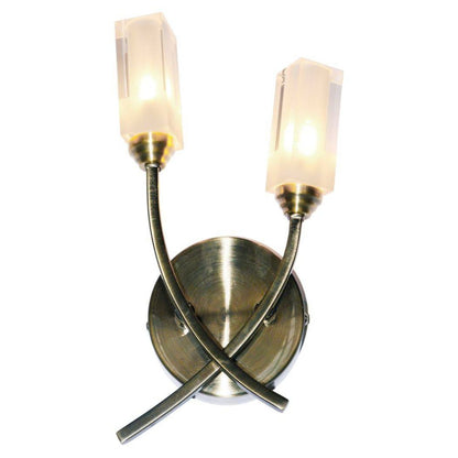 Icarus 2 Light Wall Light Antique Brass