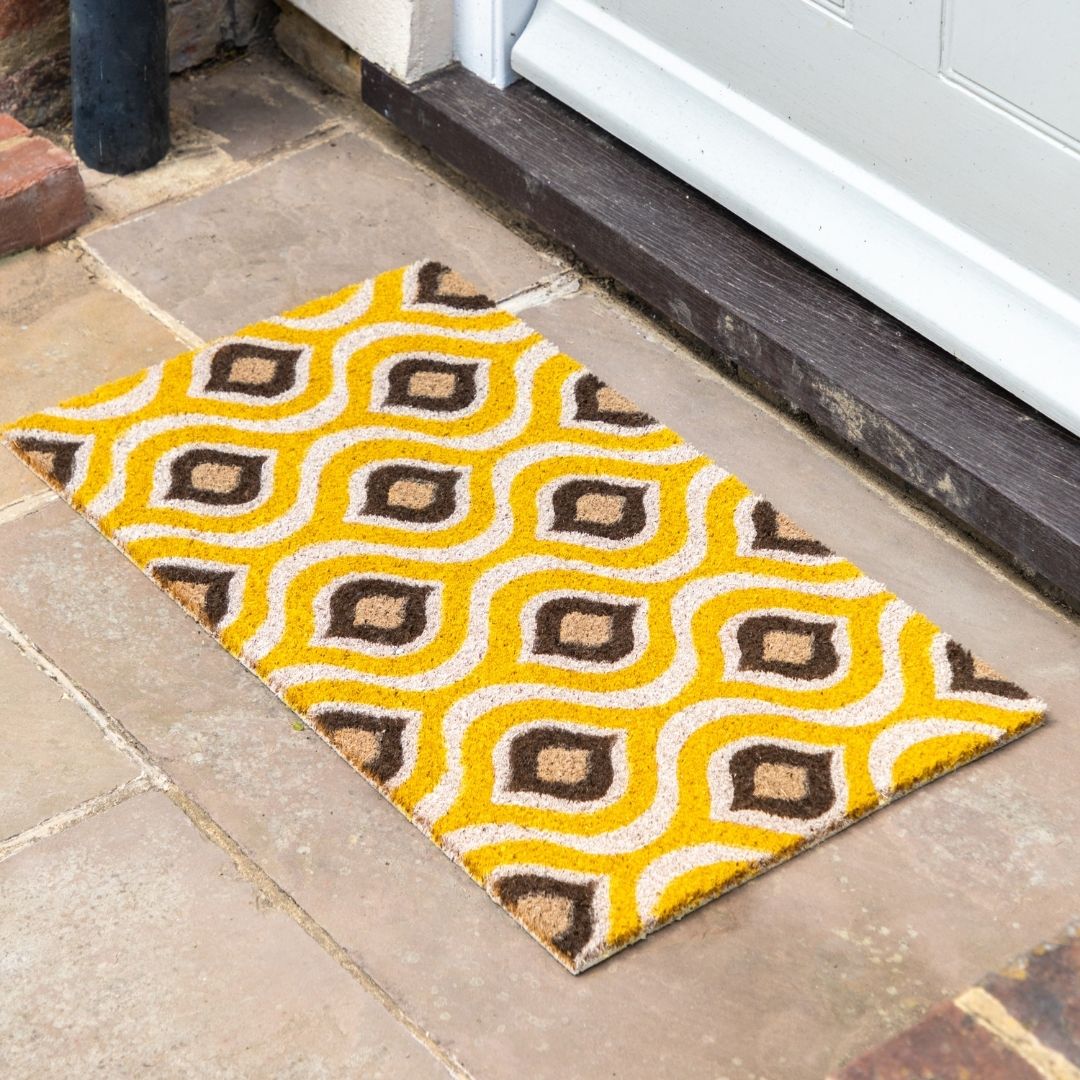 Ikat Ochre Coir Long Doormat