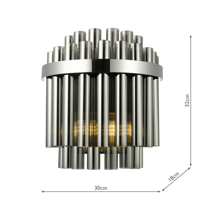 Imani 2-Light Polished Chrome Wall Light