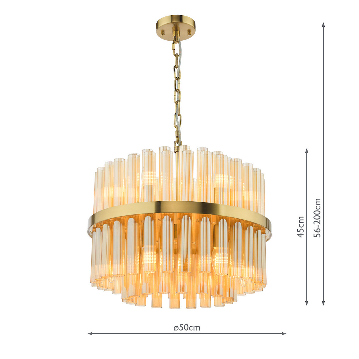 Imani 12-Light Natural Brass Pendant