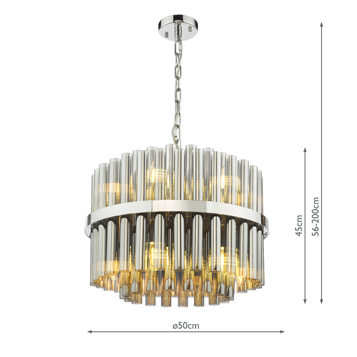 Imani 12-Light Polished Chrome Pendant