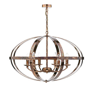 Inga 6 Light Petrol Copper Pendant Ceiling Light