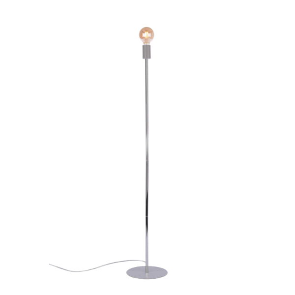 Innes Polished Chome & Grey Floor Lamp