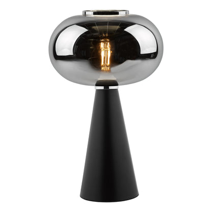 Jensen Black & Smoked Glass Table Lamp