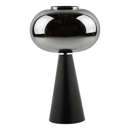 Jensen Black & Smoked Glass Table Lamp