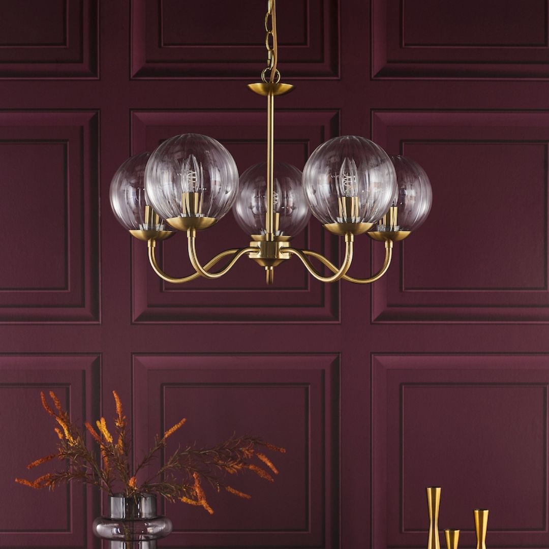 Jocelyn 5-Light Natural Brass Pendant