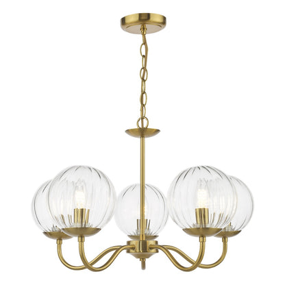Jocelyn 5-Light Natural Brass Pendant