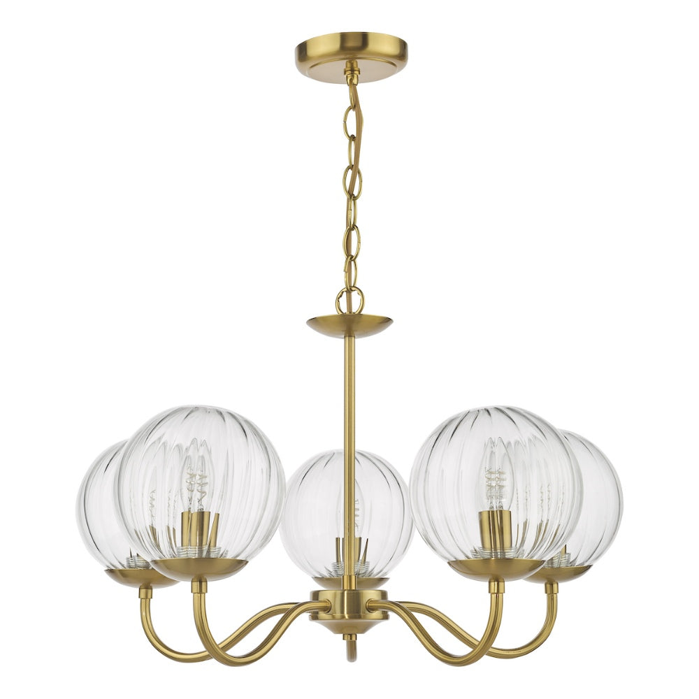 Jocelyn 5-Light Natural Brass Pendant