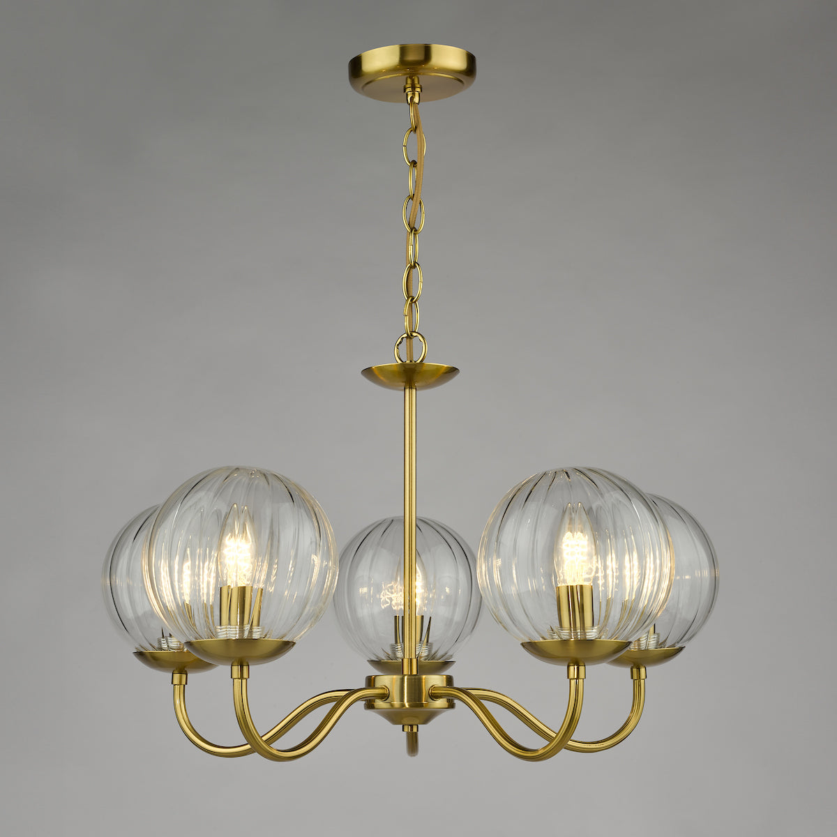 Jocelyn 5-Light Natural Brass Pendant