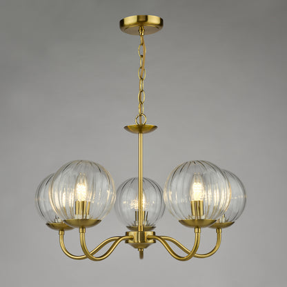 Jocelyn 5-Light Natural Brass Pendant