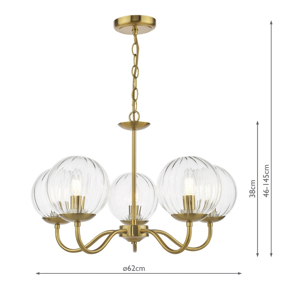 Jocelyn 5-Light Natural Brass Pendant
