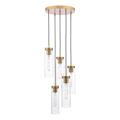 Jodelle 5 Light Polished Bronze Cluster Ceiling Pendant