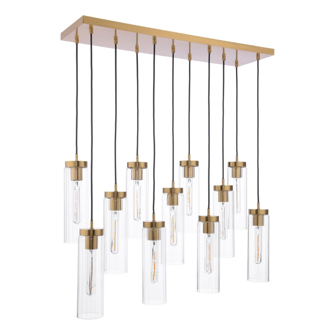 Jodelle 11-Light Polished Bronze Ceiling Pendant Bar