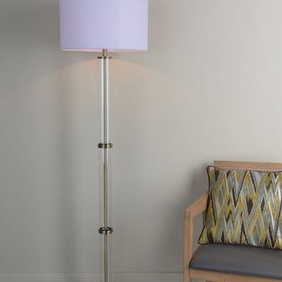 Kaelin Antique Brass and Glass Floor Lamp