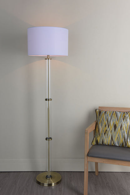 Kaelin Antique Brass and Glass Floor Lamp